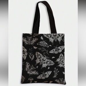 Goth Moth & Butterfly Print Tote Bag